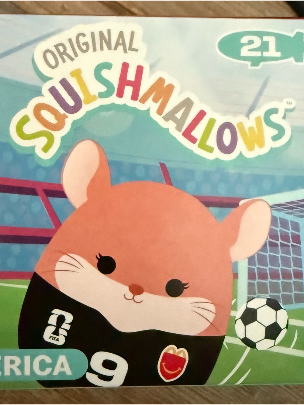 Squishmallows Soccer Hamster Plush - Coral Pink & Black